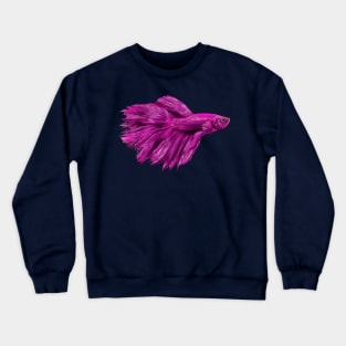 Purple Siamese fighting fish Crewneck Sweatshirt